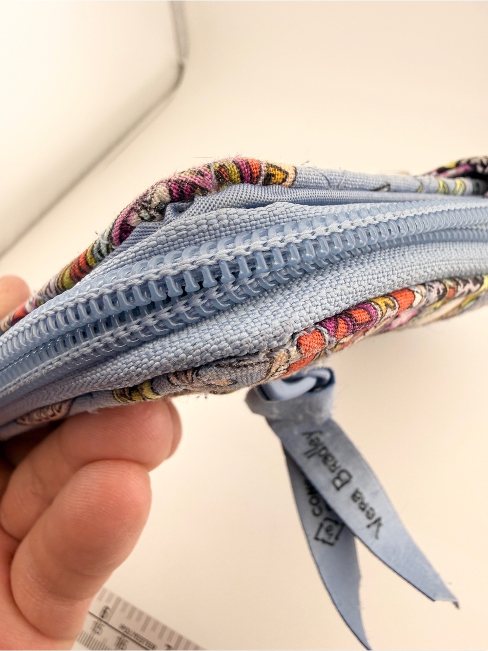 Vera Bradley Light Blue Paisley Zip Wallet - Picture 7 of 13